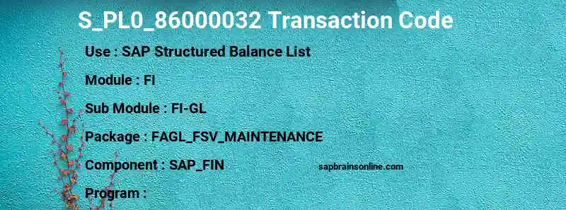 SAP S_PL0_86000032 transaction code