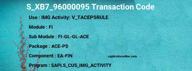 SAP S_XB7_96000095 transaction code