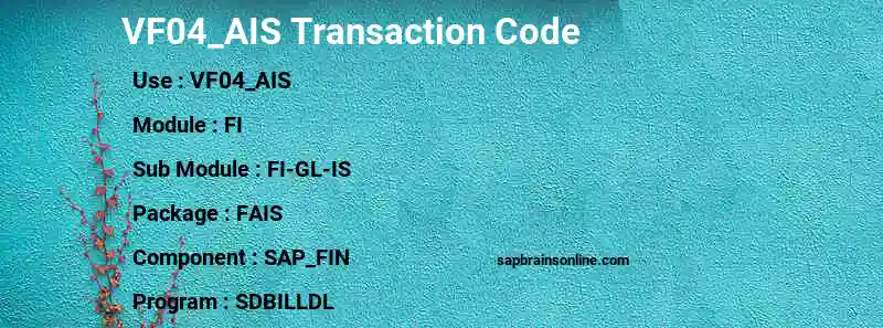 SAP VF04_AIS transaction code