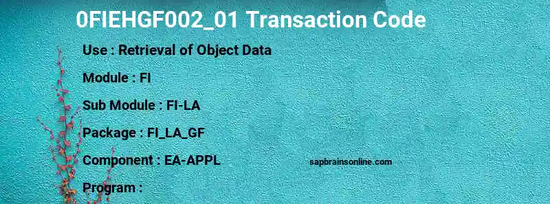 SAP 0FIEHGF002_01 transaction code