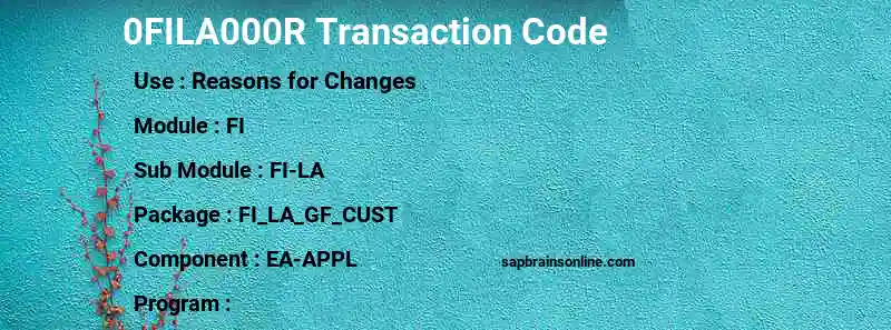 SAP 0FILA000R transaction code
