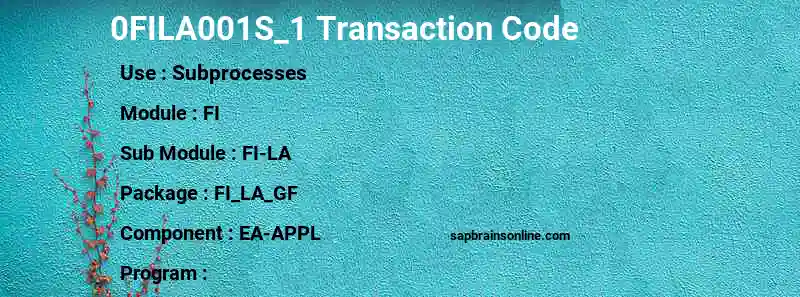 SAP 0FILA001S_1 transaction code