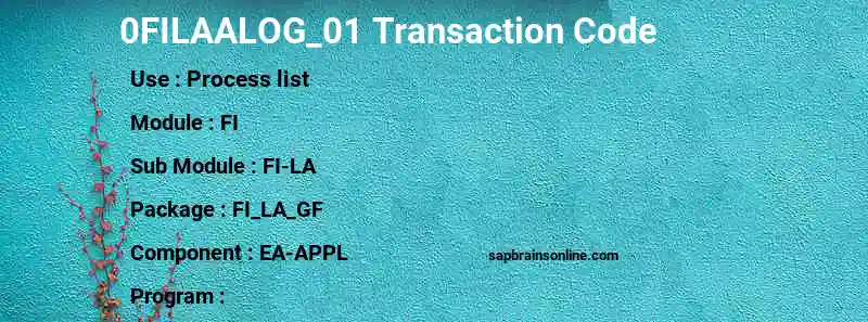 SAP 0FILAALOG_01 transaction code
