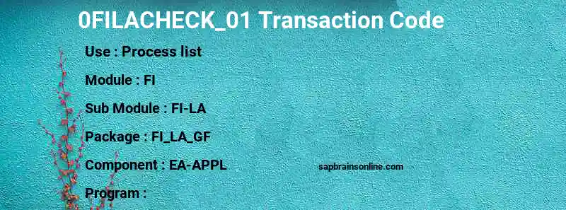 SAP 0FILACHECK_01 transaction code