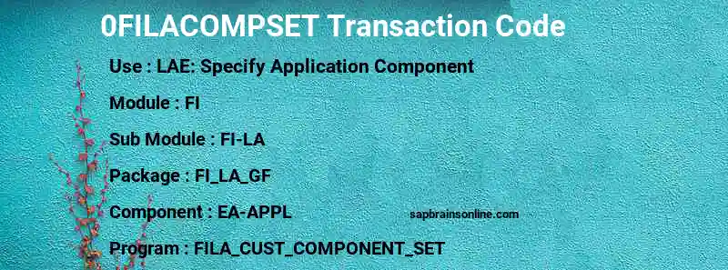 SAP 0FILACOMPSET transaction code