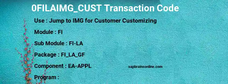 SAP 0FILAIMG_CUST transaction code