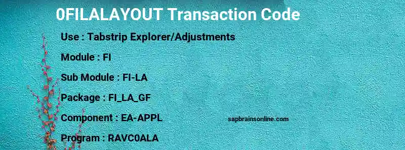 SAP 0FILALAYOUT transaction code