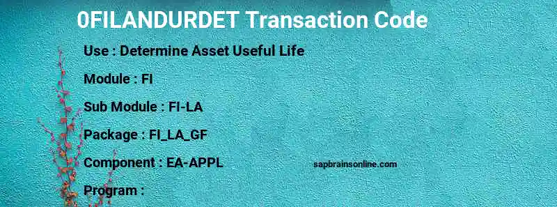 SAP 0FILANDURDET transaction code