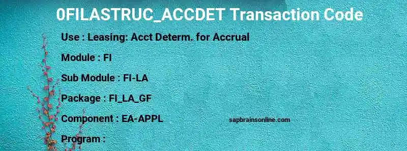 SAP 0FILASTRUC_ACCDET transaction code