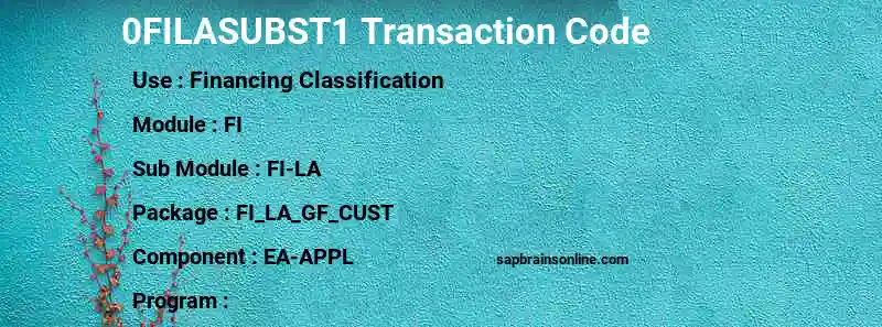 SAP 0FILASUBST1 transaction code