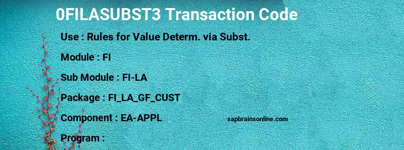 SAP 0FILASUBST3 transaction code
