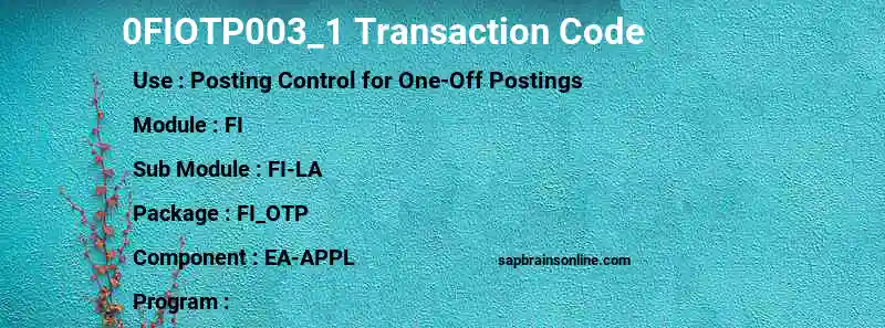 SAP 0FIOTP003_1 transaction code