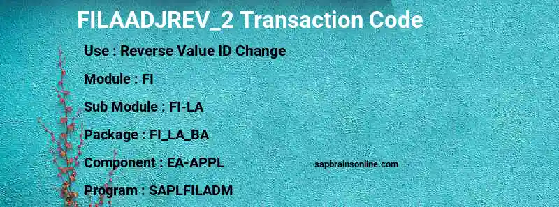 SAP FILAADJREV_2 transaction code