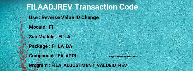 SAP FILAADJREV transaction code