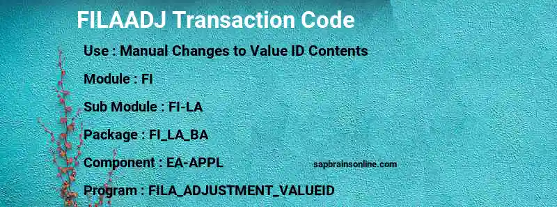 SAP FILAADJ transaction code
