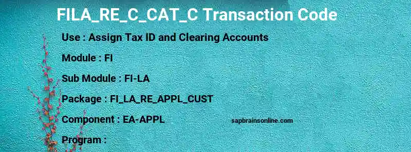 SAP FILA_RE_C_CAT_C transaction code