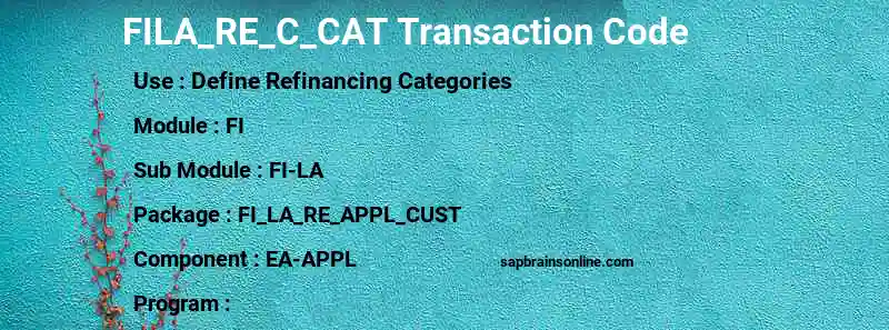 SAP FILA_RE_C_CAT transaction code