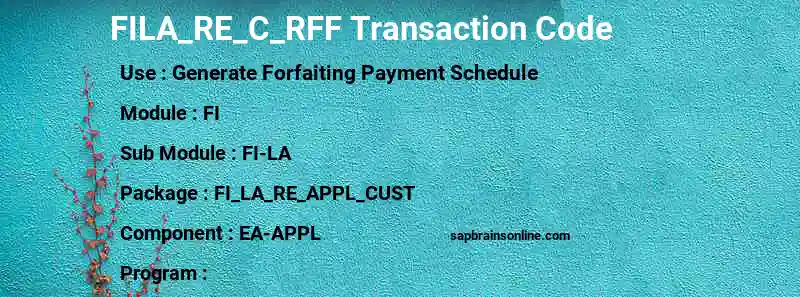 SAP FILA_RE_C_RFF transaction code