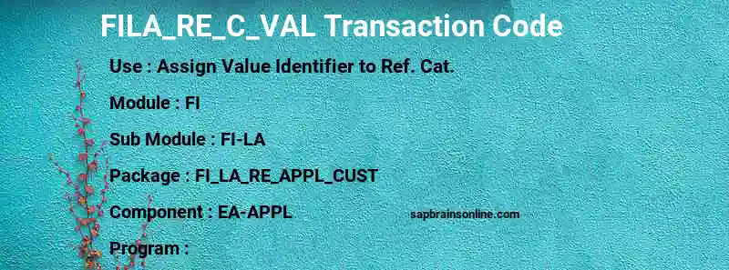SAP FILA_RE_C_VAL transaction code