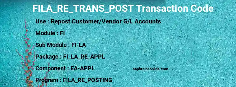 SAP FILA_RE_TRANS_POST transaction code