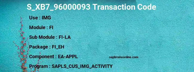 SAP S_XB7_96000093 transaction code
