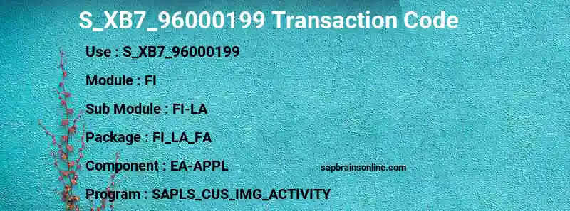 SAP S_XB7_96000199 transaction code