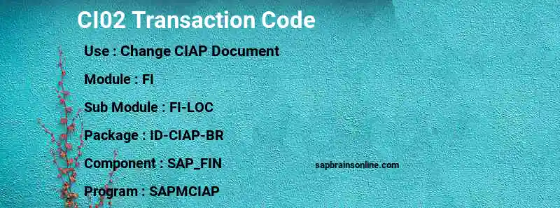 SAP CI02 transaction code