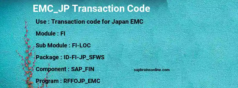 SAP EMC_JP transaction code