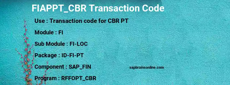 SAP FIAPPT_CBR transaction code
