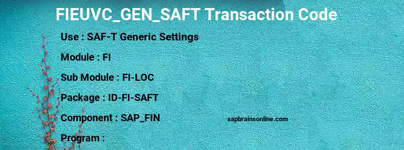 SAP FIEUVC_GEN_SAFT transaction code