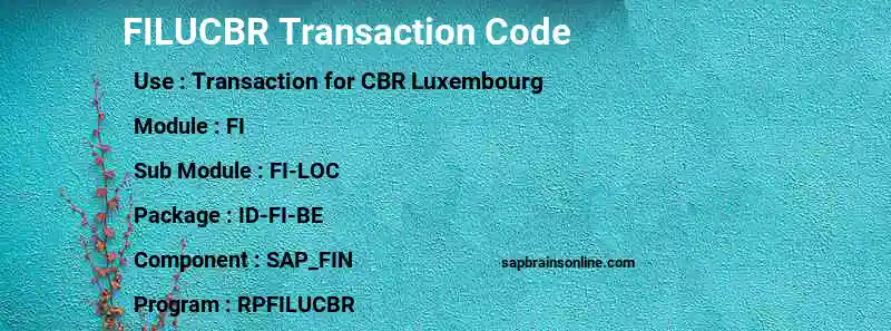 SAP FILUCBR transaction code