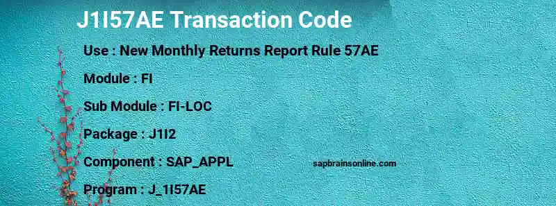 SAP J1I57AE transaction code