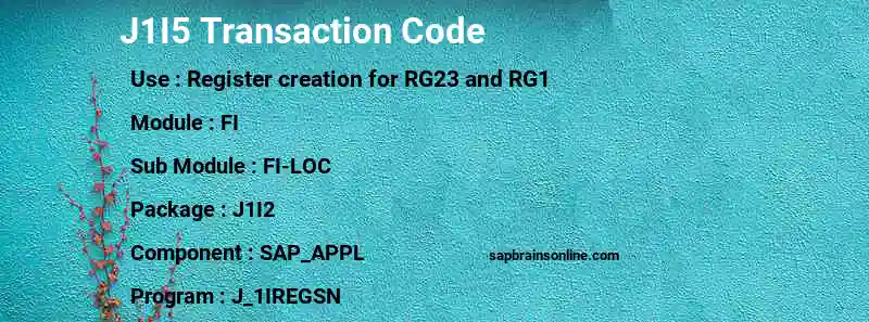 SAP J1I5 transaction code