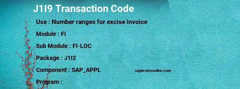 SAP J1I9 transaction code