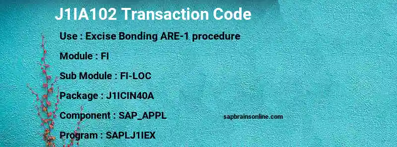 SAP J1IA102 transaction code