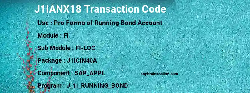 SAP J1IANX18 transaction code