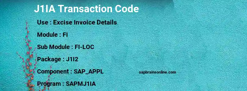 SAP J1IA transaction code