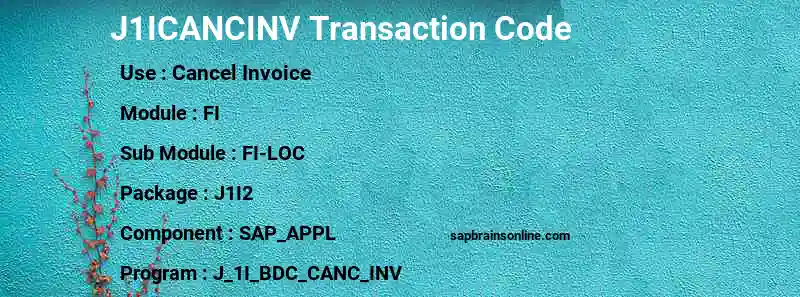 SAP J1ICANCINV transaction code