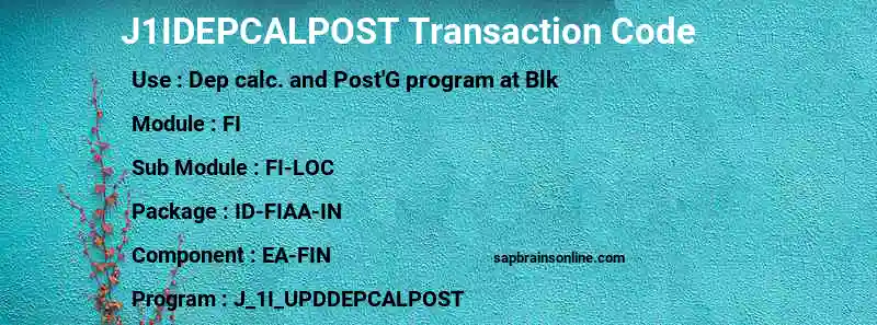 SAP J1IDEPCALPOST transaction code