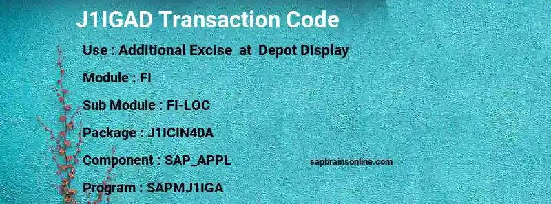 SAP J1IGAD transaction code