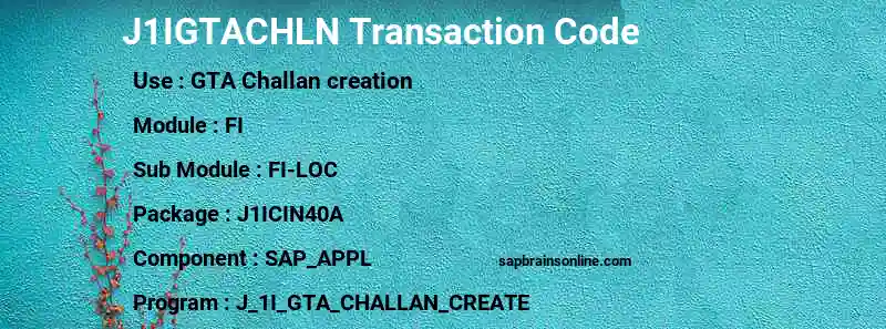 SAP J1IGTACHLN transaction code