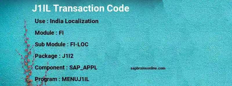 SAP J1IL transaction code