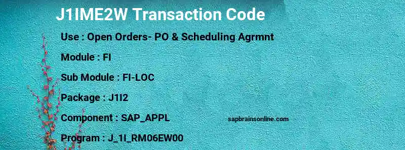 SAP J1IME2W transaction code