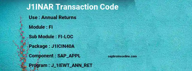 SAP J1INAR transaction code