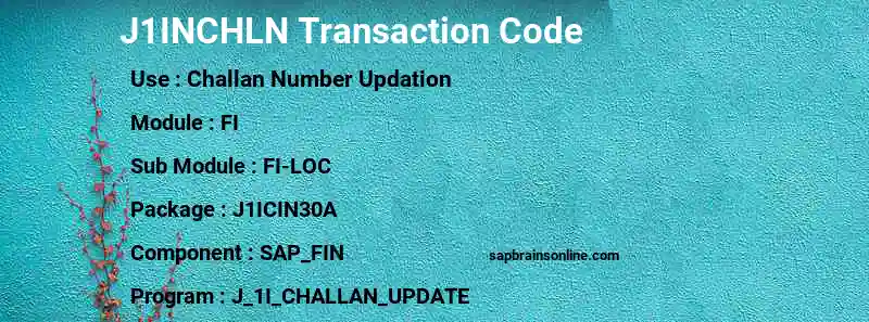 SAP J1INCHLN transaction code