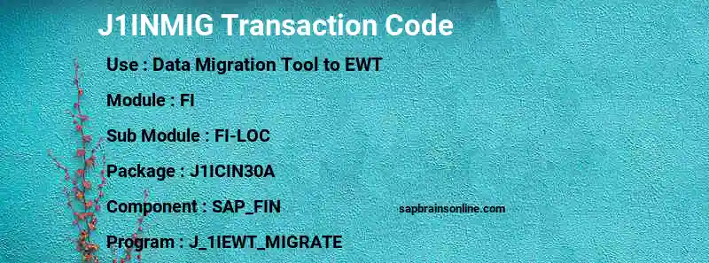 SAP J1INMIG transaction code
