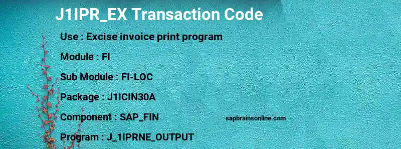 SAP J1IPR_EX transaction code