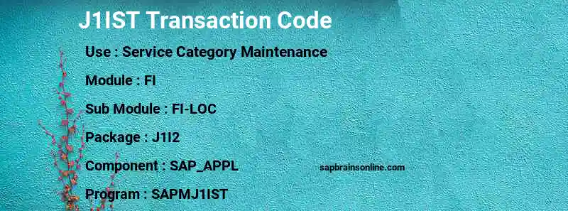SAP J1IST transaction code
