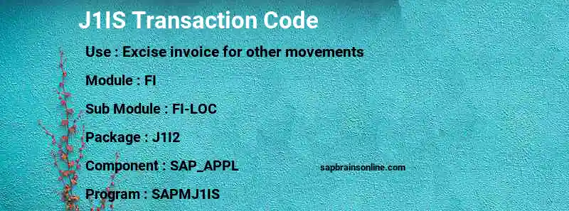 SAP J1IS transaction code