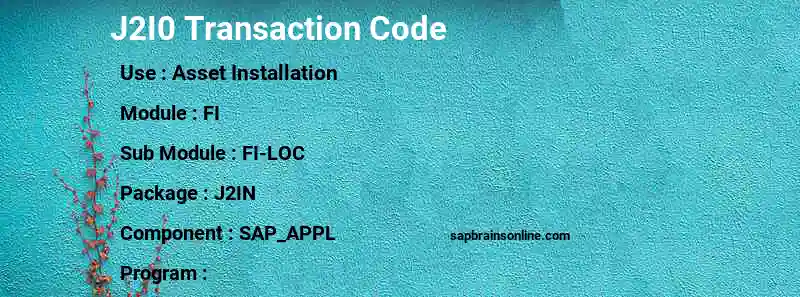 SAP J2I0 transaction code